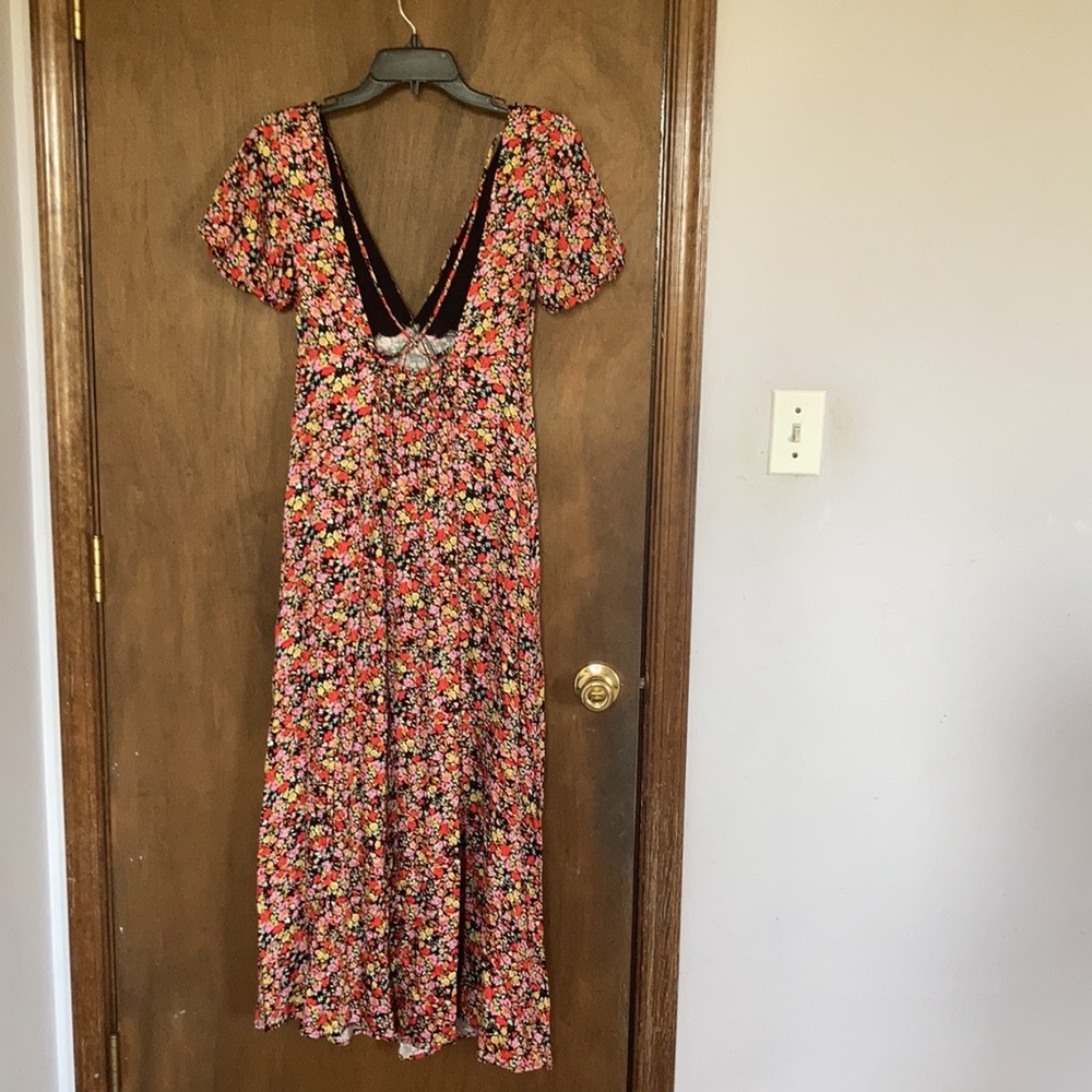 Rewind long floral print dress w criss cross in back boho XXL jrs - Picture 7 of 17